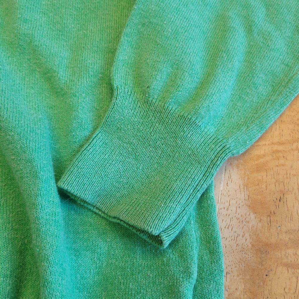 Peter Millar Sweater Quarter Zip Cotton Cashmere Green Medium - Picture 4 of 7